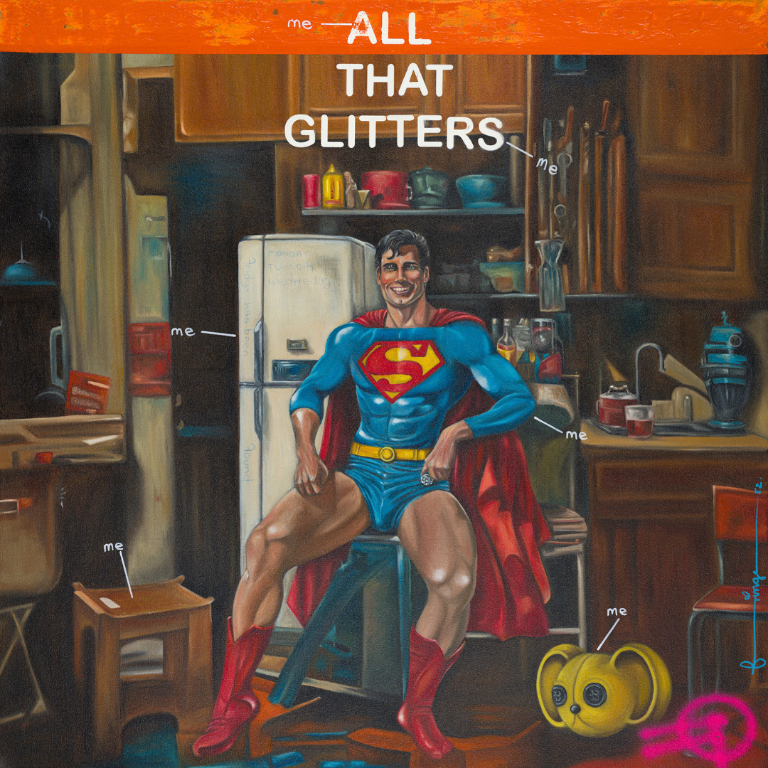 All That Glitters by Fringe – original oil on canvas, contemporary pop art