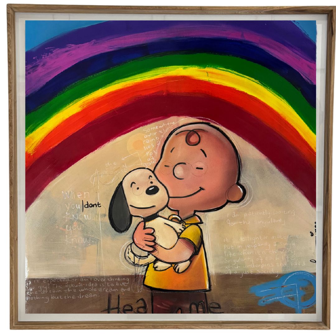 Heal Me by Fringe – oil and mixed media on Fabriano paper, contemporary pop art