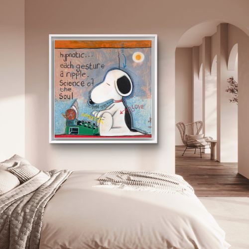 Hypnotic by Fringe, side/edge view of canvasHypnotic by Fringe – framed view, contemporary pop art