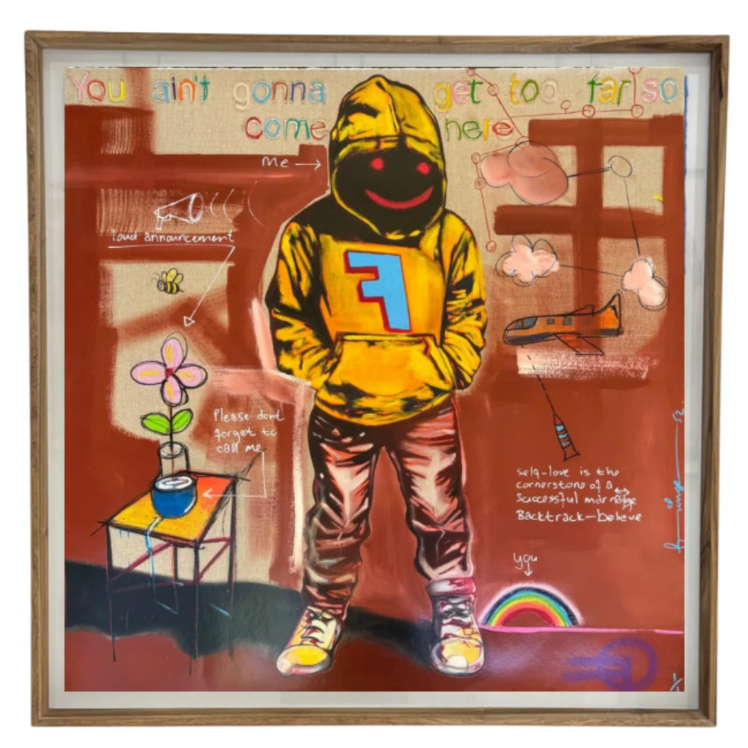 Loud Announcement by Fringe – oil and mixed media on Fabriano paper, contemporary pop art