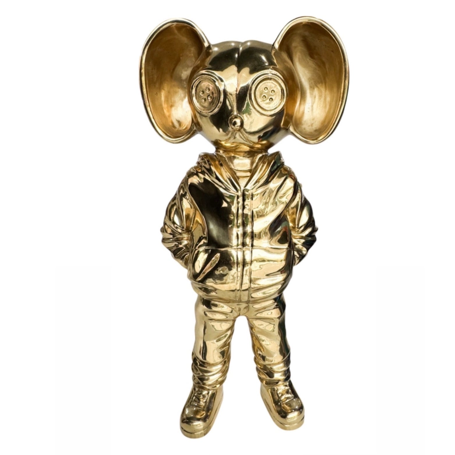 Mylo High Polish by Fringe — high polish bronze sculpture, front view, 60cm