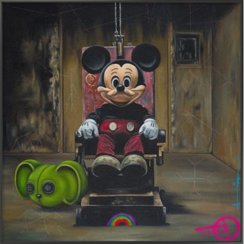 Rainbow Ride by Fringe – original oil on canvas, contemporary pop art