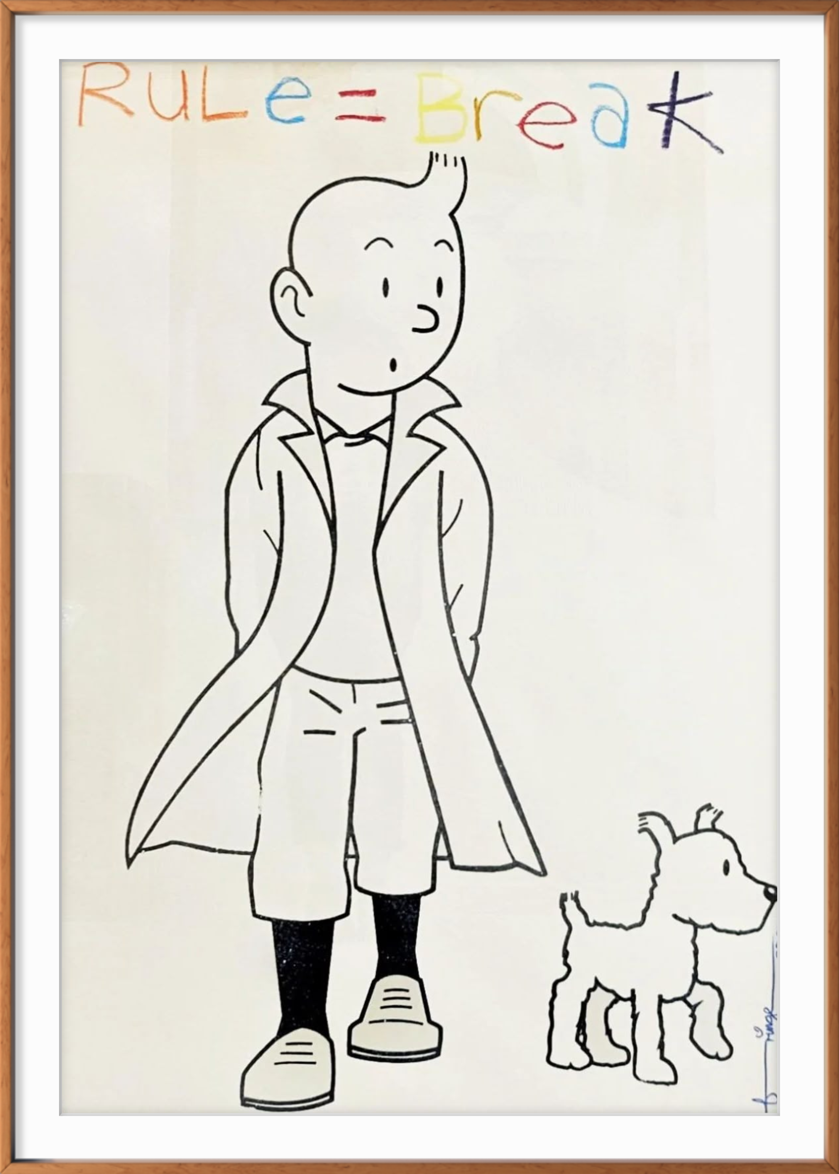 Snow That For Size - original diamond dust silkscreen by Fringe, 70x100cm framed artwork on paper