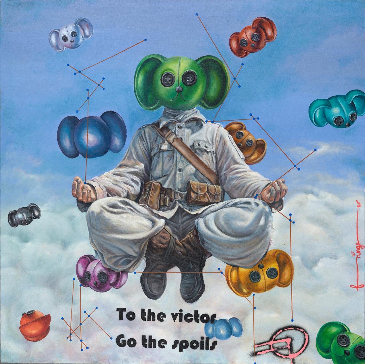 To The Victor Go The Spoils by Fringe – original oil on canvas, contemporary pop art