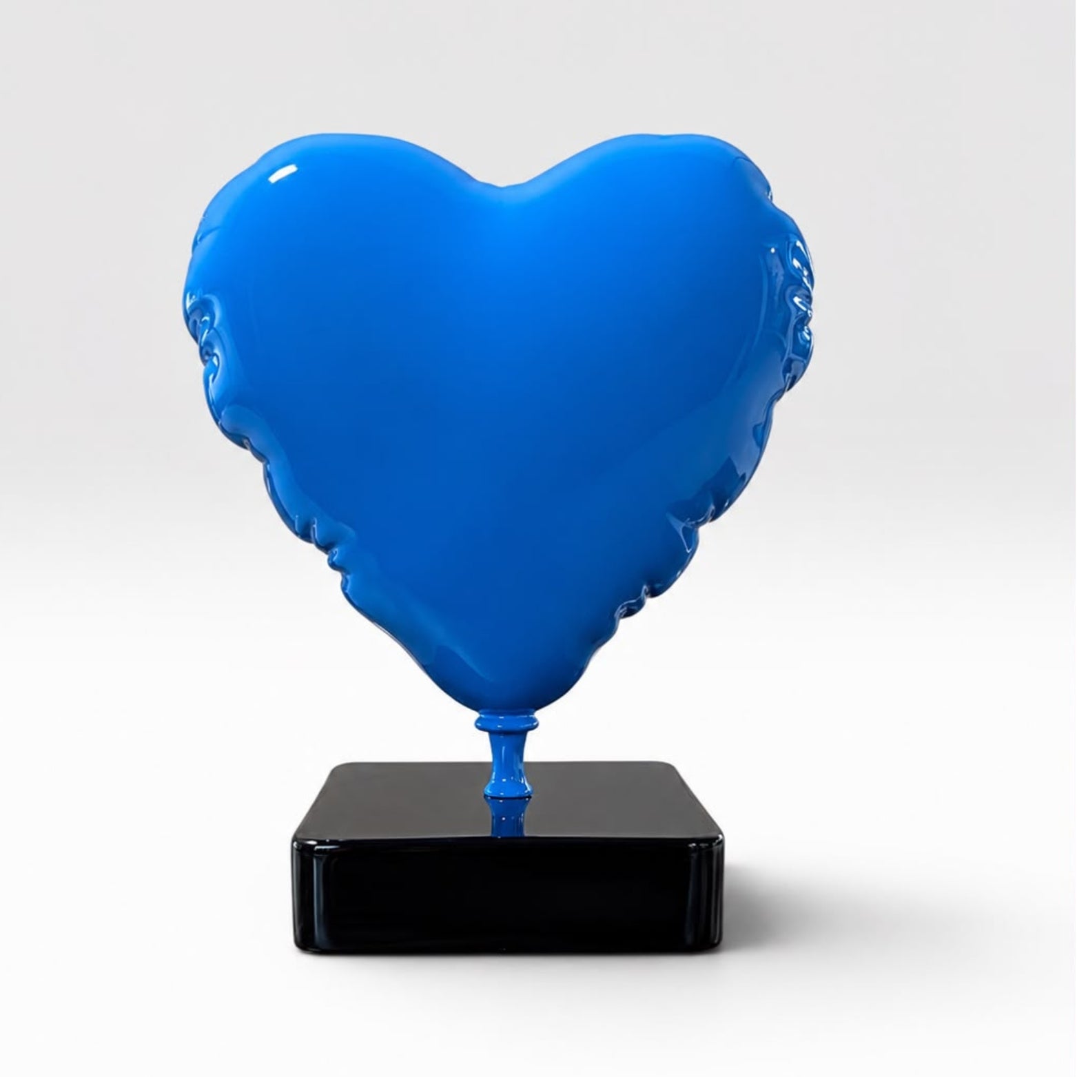 Hearts a Flutter Blue resin art toy sculpture by Fringe, high gloss finish, 15cm