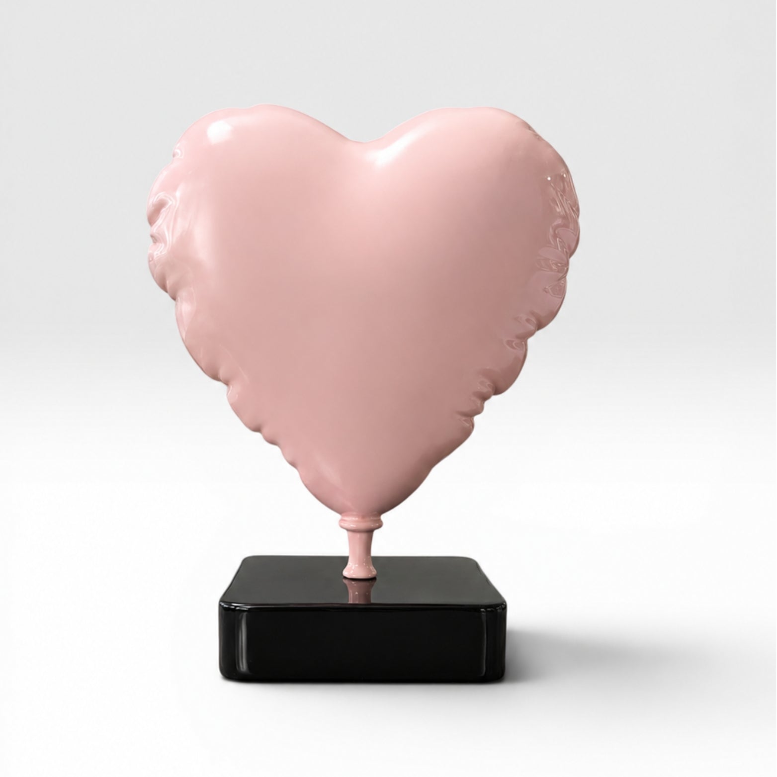 Hearts a Flutter Pink resin art toy sculpture by Fringe, high gloss finish, 15cm