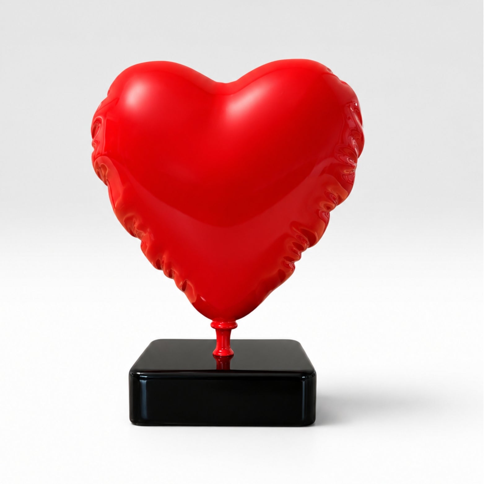 Hearts a Flutter Red resin art toy sculpture by Fringe, high gloss finish, 15cm