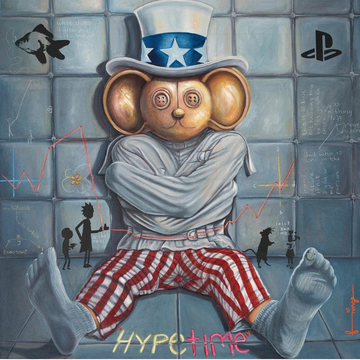 Hypetime by Fringe – original oil on canvas, contemporary pop art