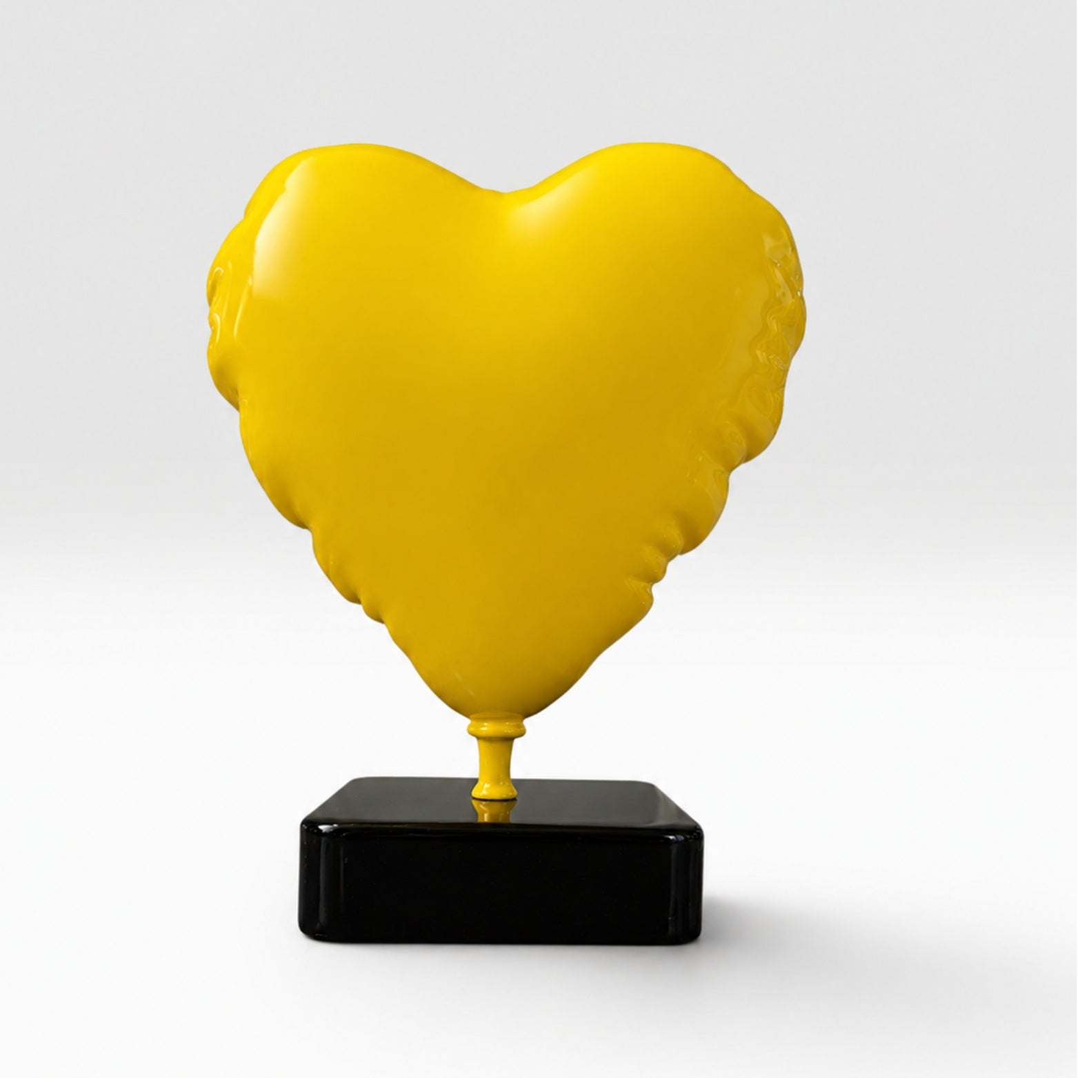 Loves a Flutter Yellow  resin art toy sculpture by Fringe, high gloss finish, 15cm