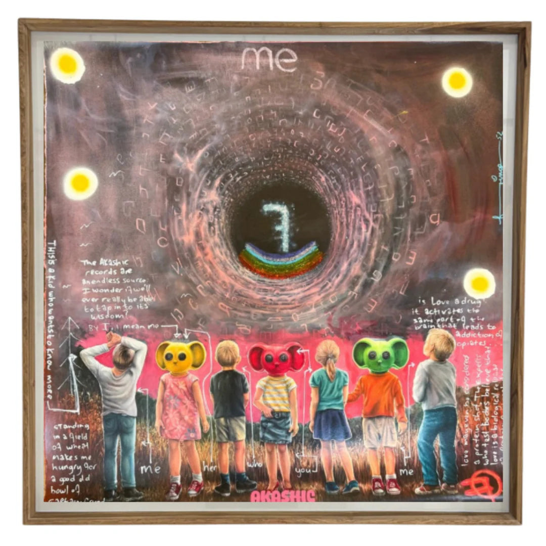 Me by Fringe – oil and mixed media on Fabriano paper, contemporary pop art