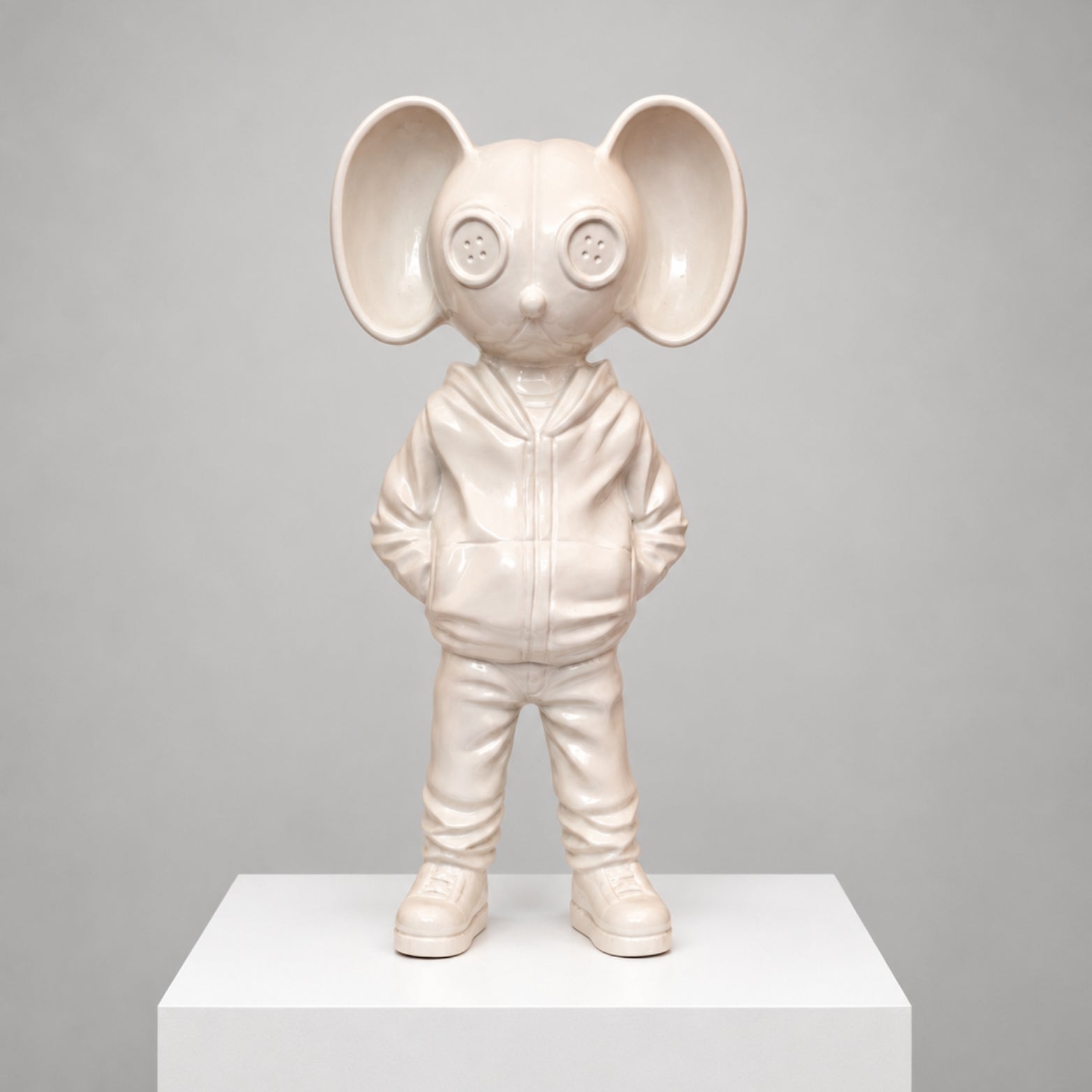 Mylo White by Fringe — white bronze sculpture, detail view showing finish