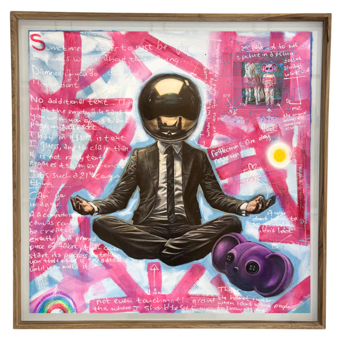 No Additional Text by Fringe – oil and mixed media on Fabriano paper, contemporary pop art
