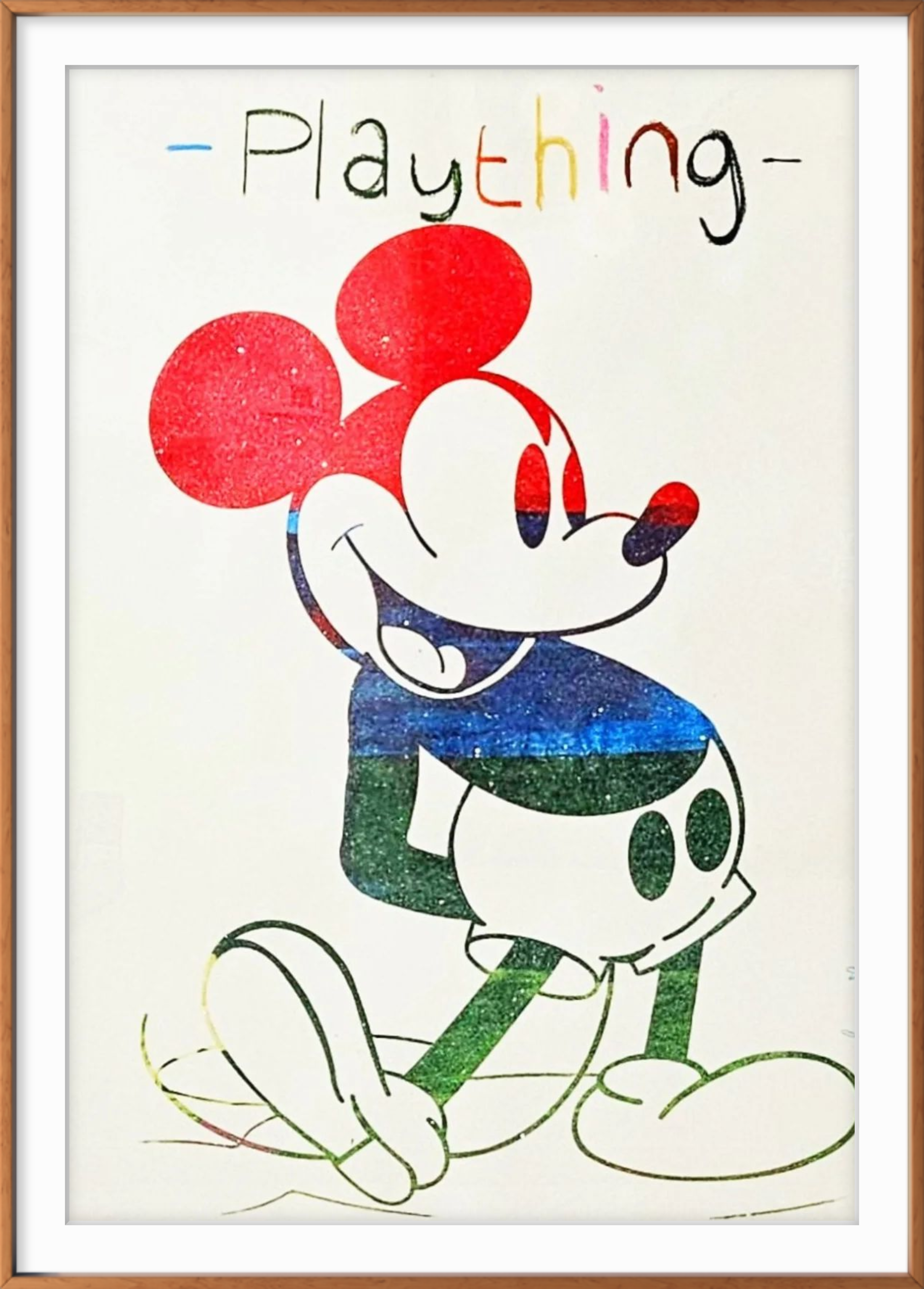 Plaything - original diamond dust silkscreen by Fringe, 70x100cm framed artwork on paper