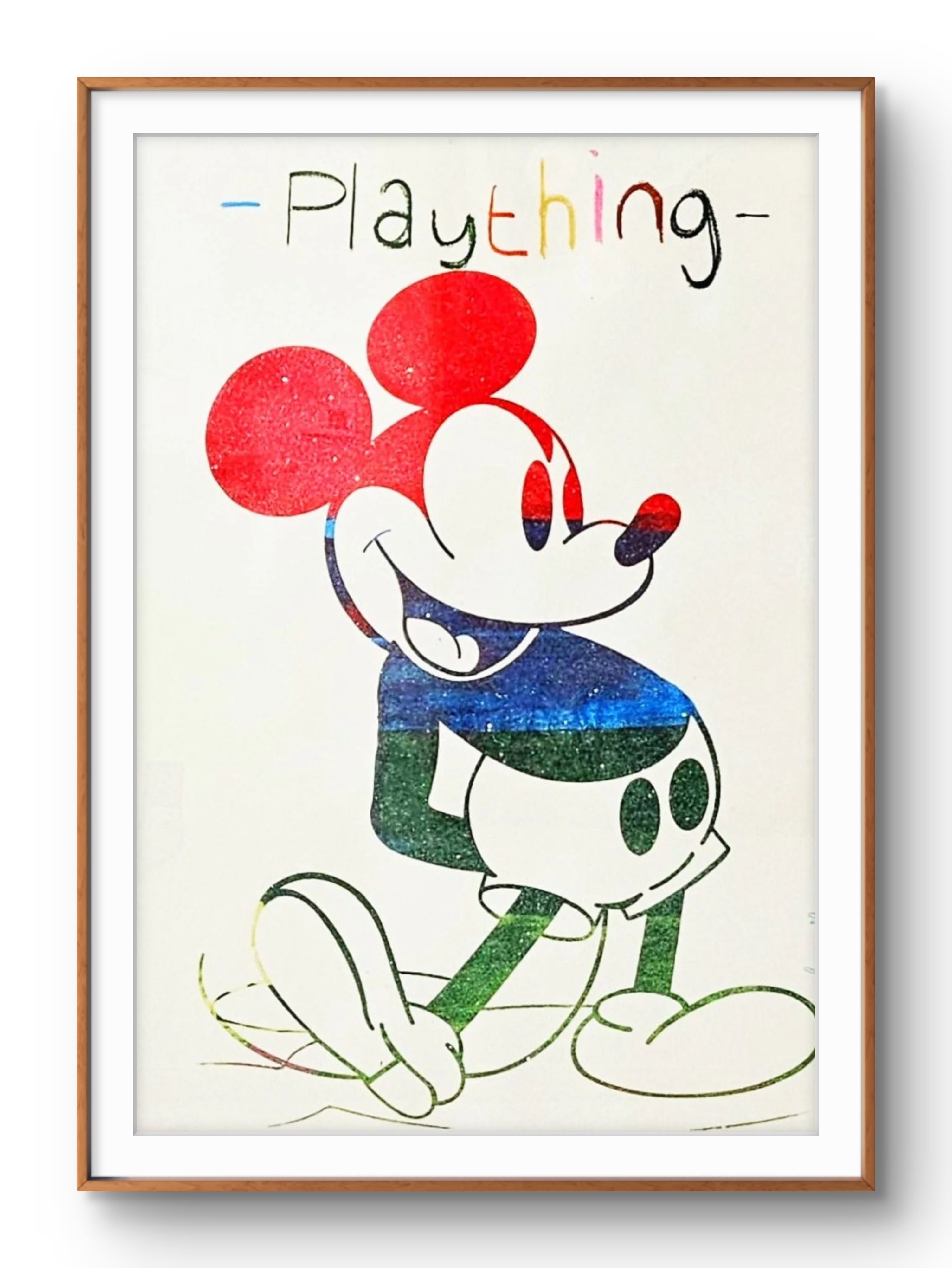 Plaything - original diamond dust silkscreen by Fringe, 70x100cm framed artwork on paper
