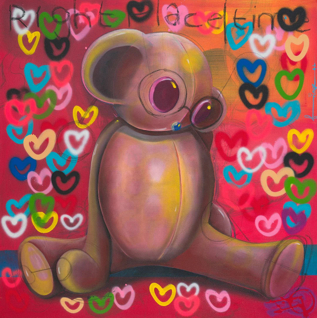 Right Place Right Time by Fringe – original oil on canvas, contemporary pop art