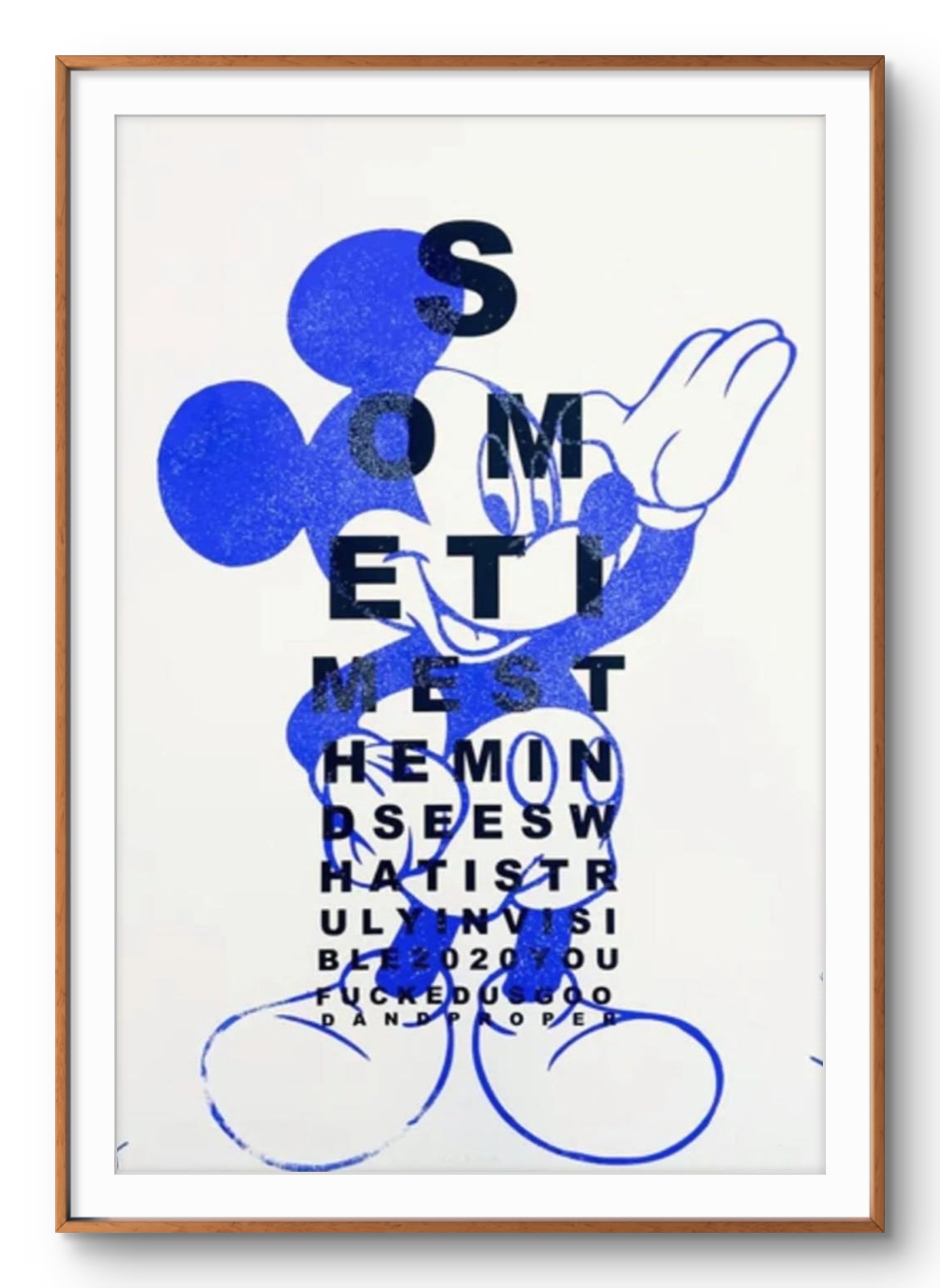 Sometimes - original diamond dust silkscreen by Fringe, 70x100cm framed artwork on paper