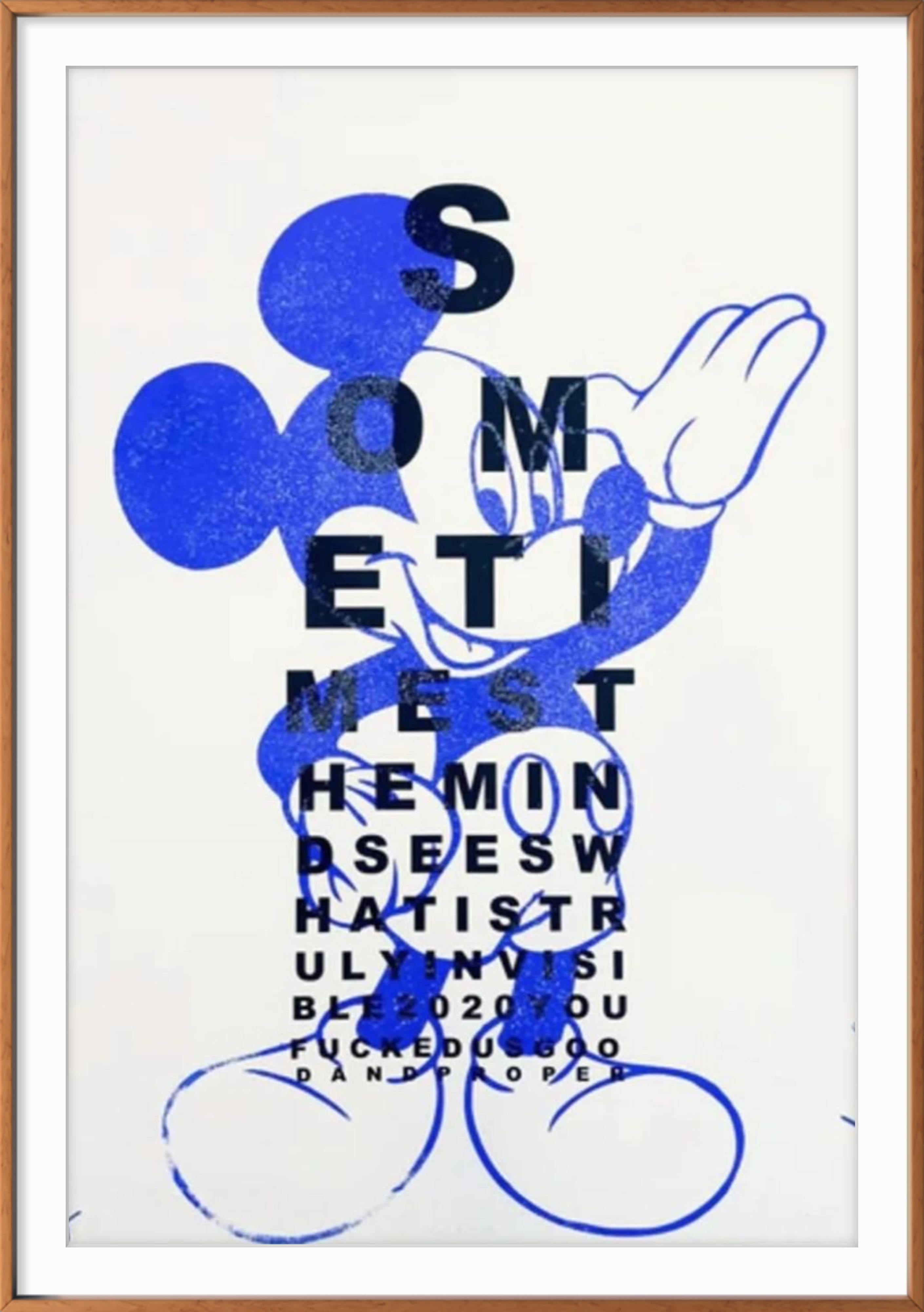 Sometimes - original diamond dust silkscreen by Fringe, 70x100cm framed artwork on paper