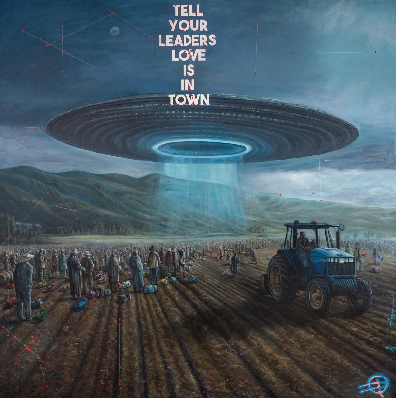 Tell Your Leaders by Fringe – original oil on canvas, contemporary pop art