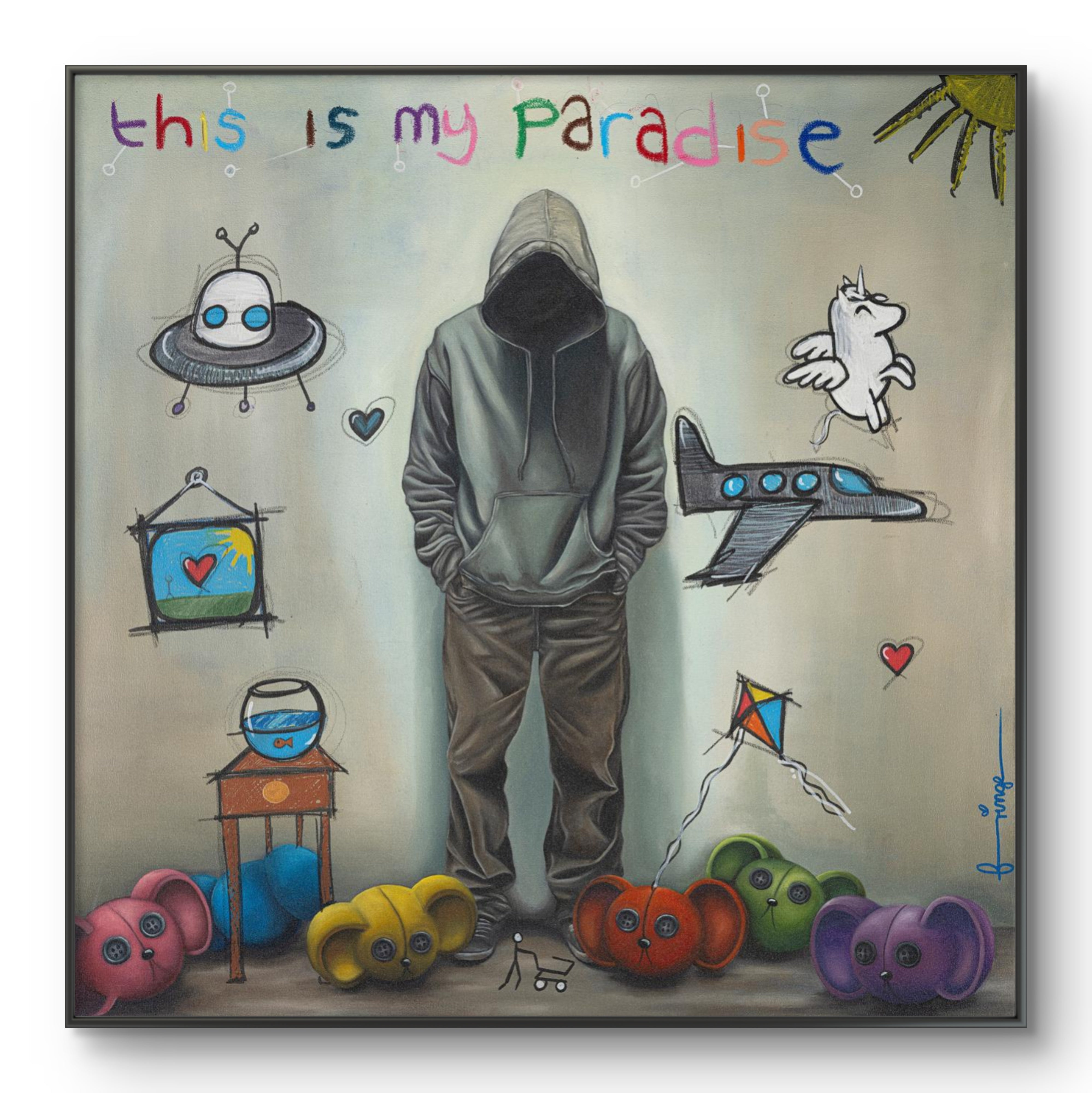 This Is My Paradise by Fringe – original oil on canvas, contemporary pop art