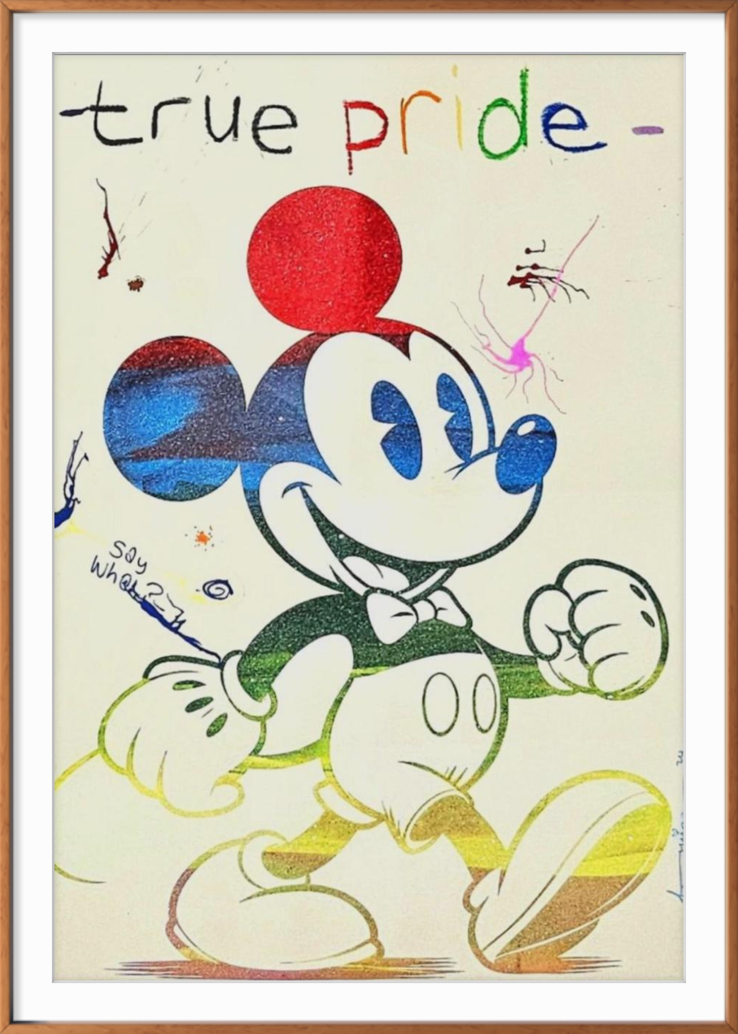 True Pride - original diamond dust silkscreen by Fringe, 70x100cm framed artwork on paper