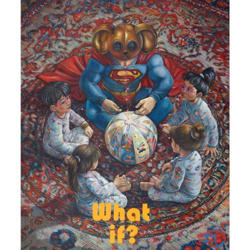 What If by Fringe – original oil on canvas, contemporary pop art