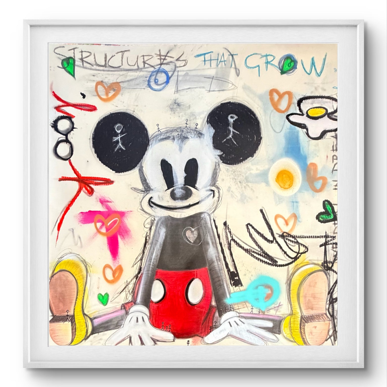 Whisper in My Ear by Fringe — original oil, charcoal and archival pigment on 110cm Fabriano paper. Hand-finished, certificate of authenticity included.