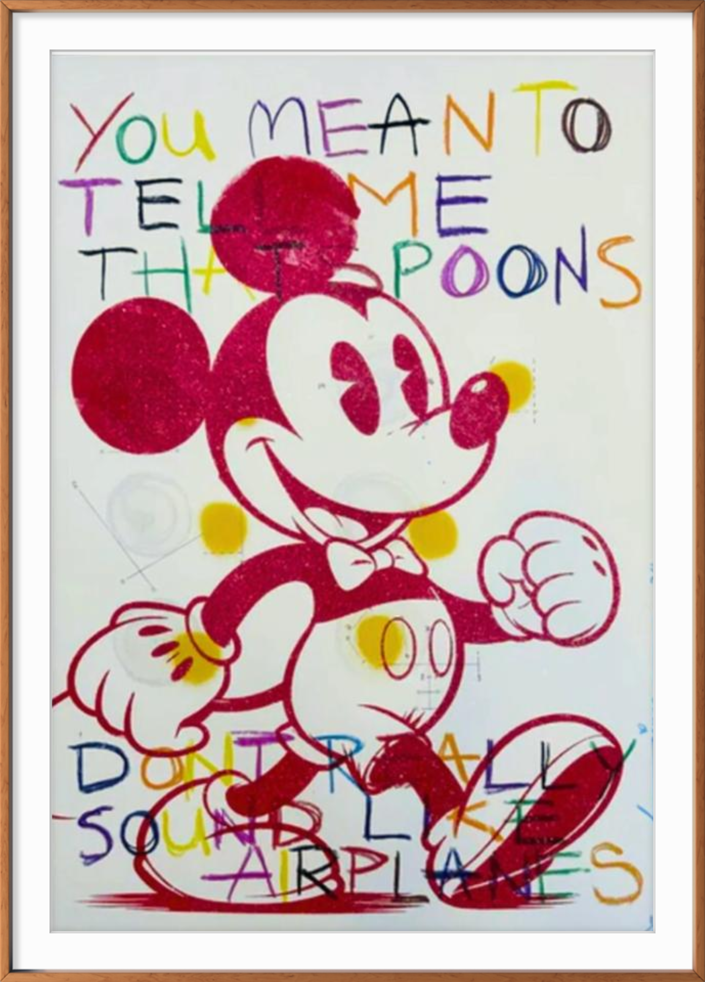 poons Don't Really Sound - original diamond dust silkscreen by Fringe, 70x100cm framed artwork on paper